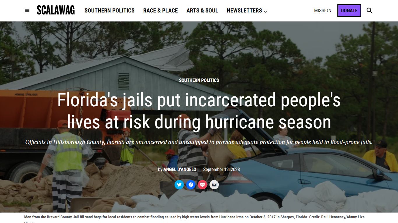 Florida refuses to evacuate jails during hurricanes, risking lives ...