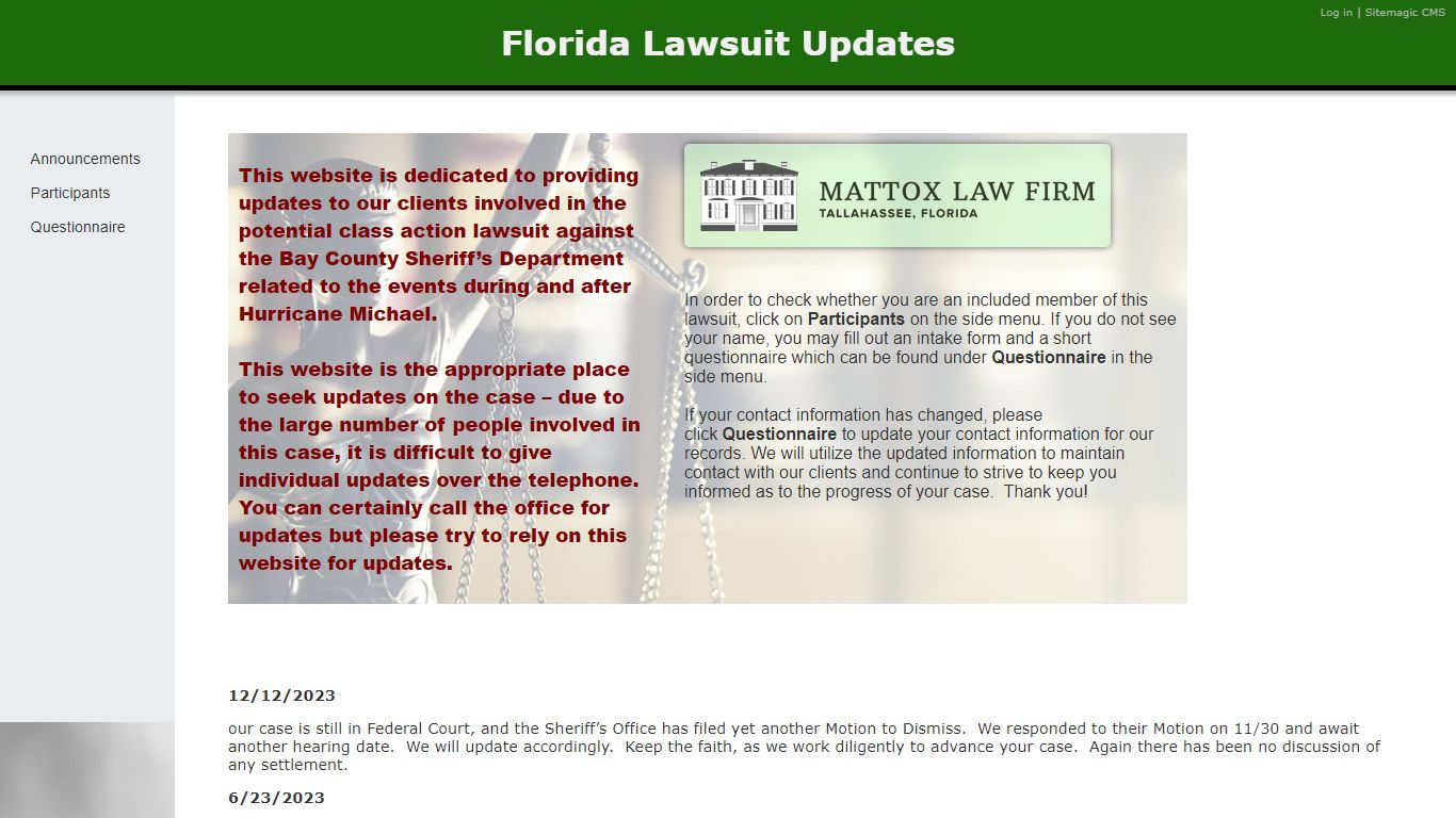 Florida Lawsuit Updates